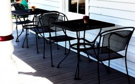 Dine in the beautiful front-porch for the Jones House