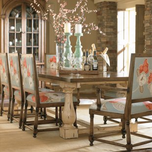Fabric Dining Chairs with Floral Pattern