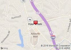 Map of Budget Location:Asheville Mall-Sears car Ctr